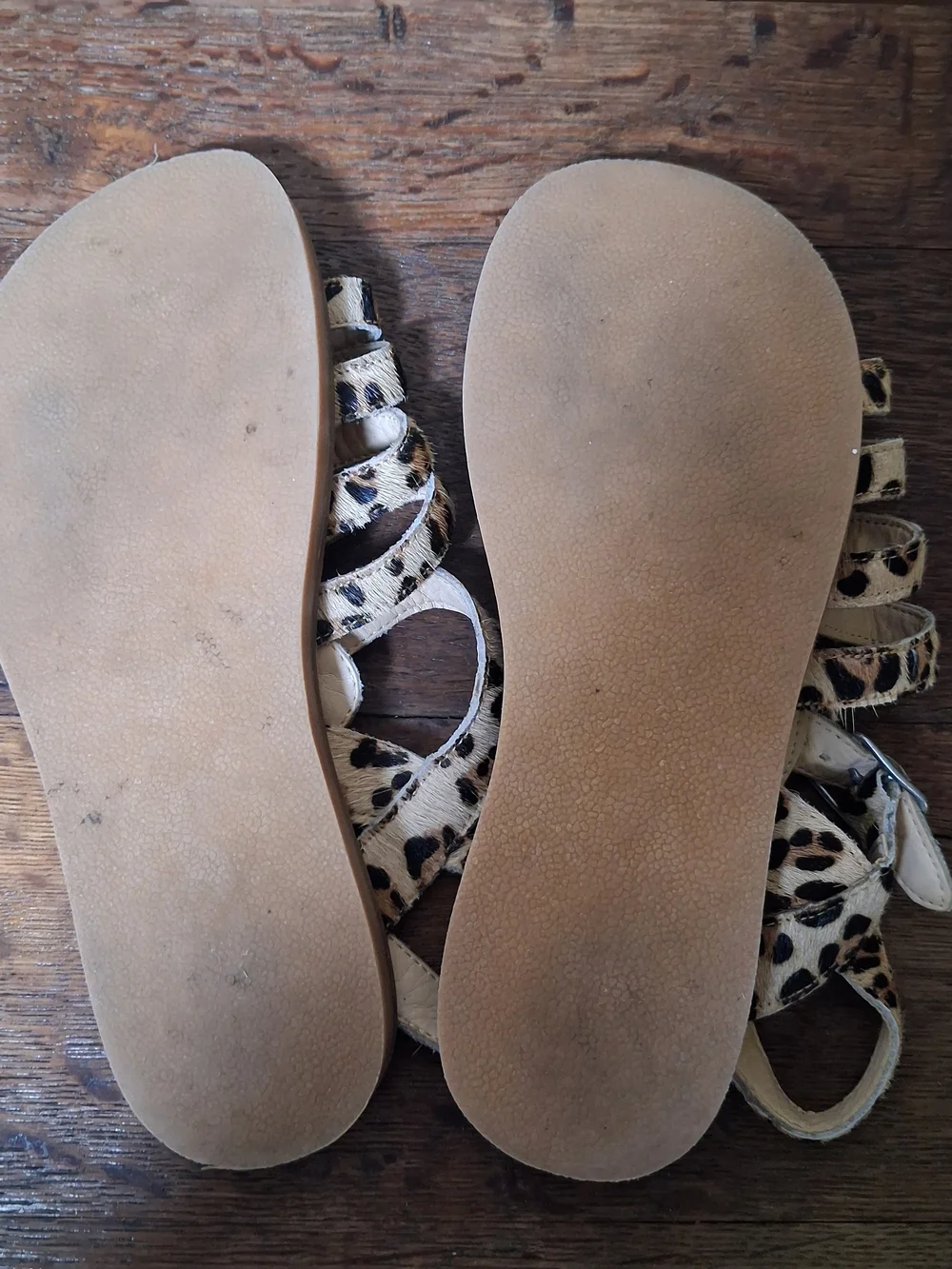 Mini Boden Girl's Leopard Print Fur Adjustable Straps Sandals; Size US 3.5